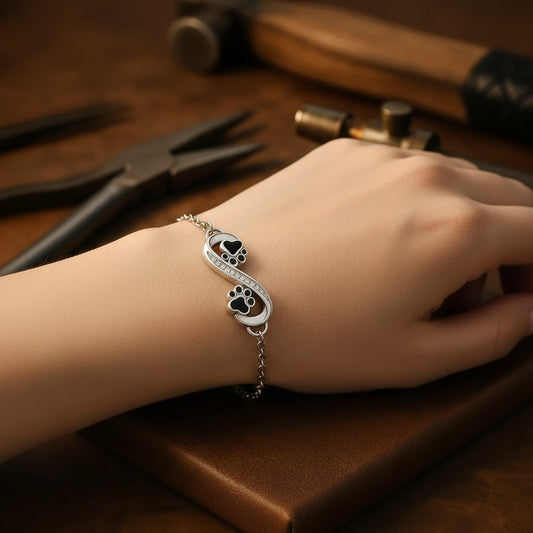 Silver Infinity Paw Bracelet