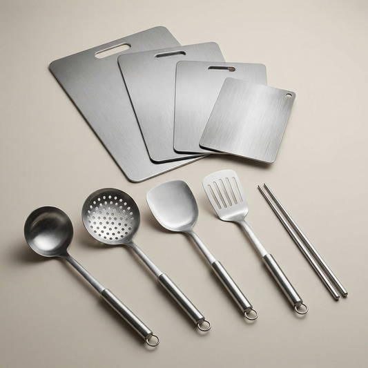 Prep & Serve Bundle: Utensils Set + Cutting Board