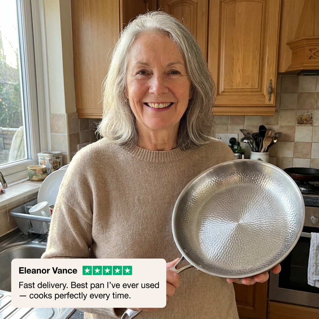 Titanium Wok Pan Flat Bottomed + FREE LID