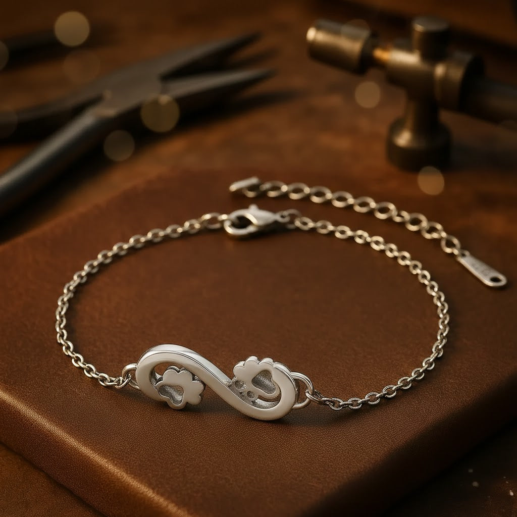 Silver Infinity Paw Bracelet